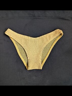 Bound by Bond-eye Yellow Lurex Textured Bikini Swim Brief